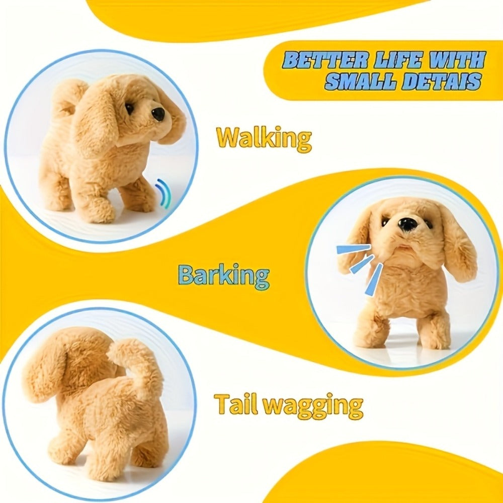 2026 Upgrade Plush Electric Simulation Puppy - Walk & Bark Interactive Electronic Pet, Soft Plush Gift Box, Parent-Child Companion Holiday Gift