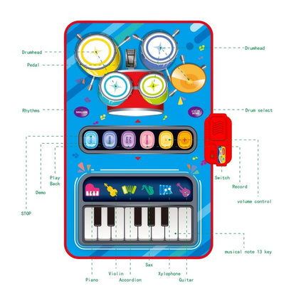 Multifunctional Electronic Drum Music Mat for Kids, Designed for Skill Development And Family Bonding