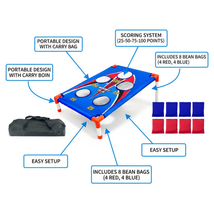 Bean Bag Toss Game Set - 1 Boards, 8 Bean Bags & Carry Bag | Outdoor/Indoor Fun for Kids & Adults | Perfect for Camping, Parties, Beach, Backyard | Halloween & Christmas Gift