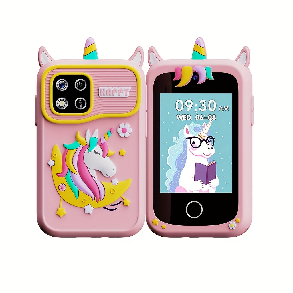Children's Educational Smartphone Toy, Learning Toy with 1080P HD Camera for Photos and Videos, Music, Stories, 20 Educational Mini-Games, Flashlight, Alarm Clock, Habit Training, and Other Learning Functions. Suitable for Boys and Girls Ages 3-14.