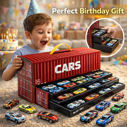 Parking Garage Toy Set 48pcs for Boys, 4-Level Car Garage with Friction Powered Mini Cars Track Ramp, Toddler Vehicle Playset Birthday Gift Ages 3 4 5 6