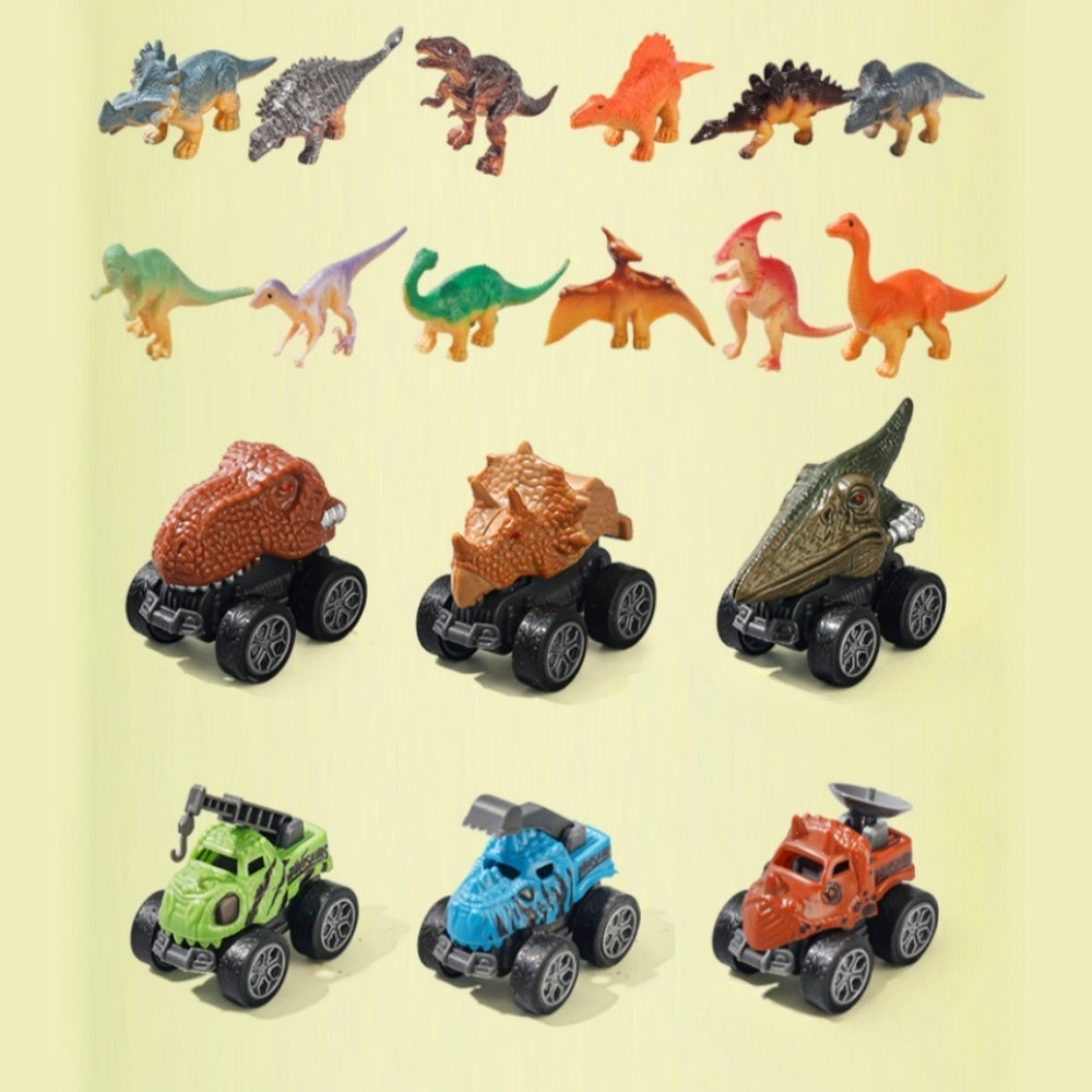 Car Toy Set, Dinosaur Truck Children's Toy Tyrannosaurus Rex Model, Dinosaur Car Combination, Boy Toy Car Gift, Birthday Small Random Dinosaur
