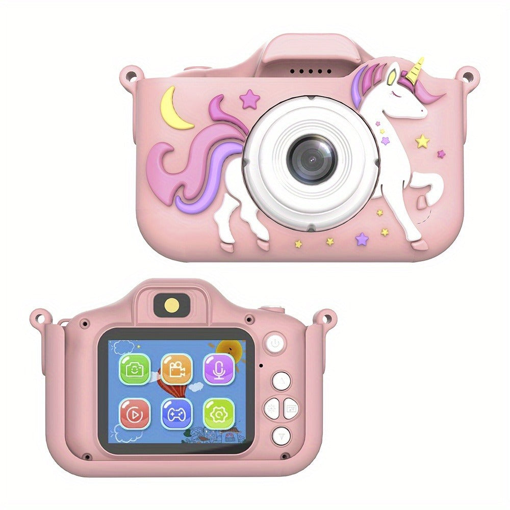 Children's Cartoon Camera Toy, 1080P High-definition Video, 6 Photo Modes, 32G Memory, Perfect Gift for 3-12 Year Old Children's Birthdays, Holidays, And Christmas.