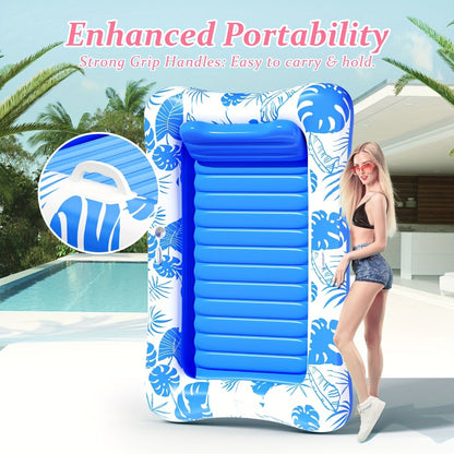 Thickened XL Tanning Pool Mattress 84×52 Inch Oversized Inflatable Sunbathing Float Lounger Raft for Adults Swimming Pool Lake Beach Summer Relaxation