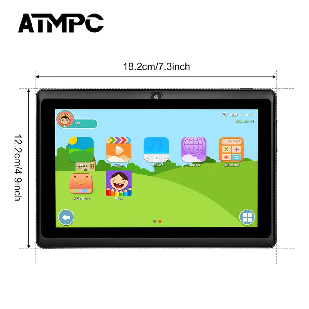 ATMPC 7 Inch Kids Handheld Tablet PC, Android 11 Tablet, 3GB RAM+32GB ROM, WIFI,DualCameras, Parental Controls App, Educational Games, Children's Mini Game, LearningMachine, Learning Tablet, New Year's Gift, Children's Enlightenment Tools