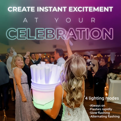 Glow Sticks Bulk Pack – White Foam Flashing Light Sticks for Party, Concert, Wedding, Halloween, Christmas, Festival, Carnival & Outdoor Camping (38, 60 or 120 Count)