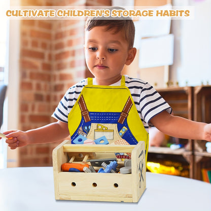 39pcs Wooden Tool Set for Children, Including a Toolbox And Vest, Designed for STEM Learning And Pretend Play in Construction. This Hands-On Activity Toy Is Ideal for Preschoolers And Makes a Great Birthday Gift for Young Boys And Girls
