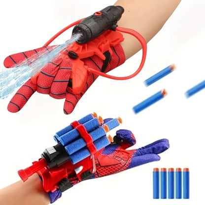 Wrist Spider Web Shooter Toy for Kids & Teens – Superhero Web Launcher Set with Eye Mask Target & Water Gun, Outdoor Party Gift Boys Halloween Easter Birthday