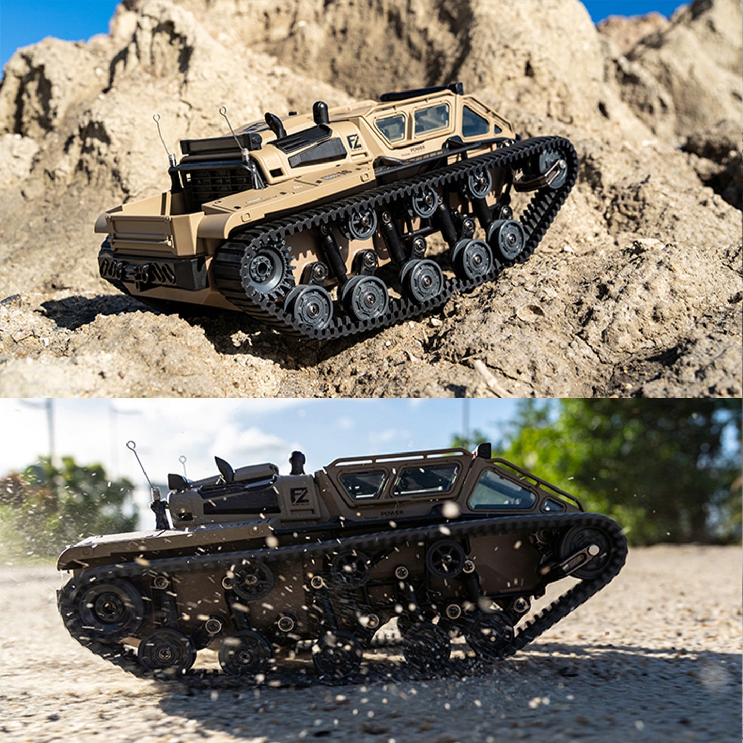 RC Tracked Tank With Full-Proportional Remote Control Car Powerful Offroad For All Terrains With Led Lights And Alloy Door Open Model Military War Car Vehicle Gift For Kids With 2 Batteries