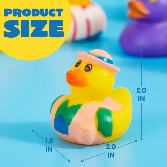 15pcs Joyfy Rubber Ducks Suitable for Birthday Party Favors, Pool Games, Showers - Multicolor Mini Duckies with Mesh Carry Bag, Random Assortment Bath for &, Beach Pool Activities Gifts