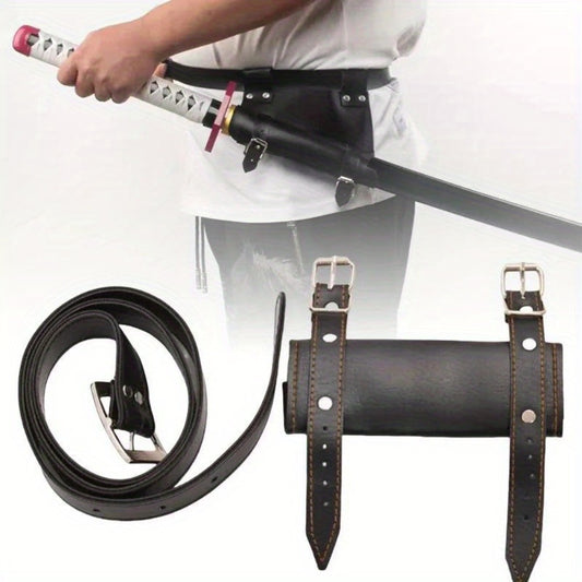 Medieval Katana Belt Holster, Anime Cosplay Prop, Real Size Japanese Katana Sabre, Samurai Sword Sleeve Waist Belt Holder