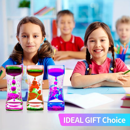 Liquid Motion Bubbler Hourglass Sensory Toy 6 or 12 Pack – Colorful Calming Timer Fidget Toy for Kids, Teens & Adults, Anxiety Relief & Relaxation, Classroom & Desk Decor