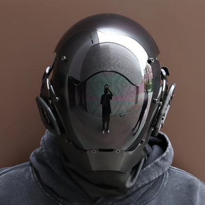 Cyberpunk Mask Futuristic Black for Adults & Teens – Sci-Fi Face Covering for Halloween Rave Club LARP Stage Cosplay, Dystopian Costume Prop & Collectible Gift, Unisex