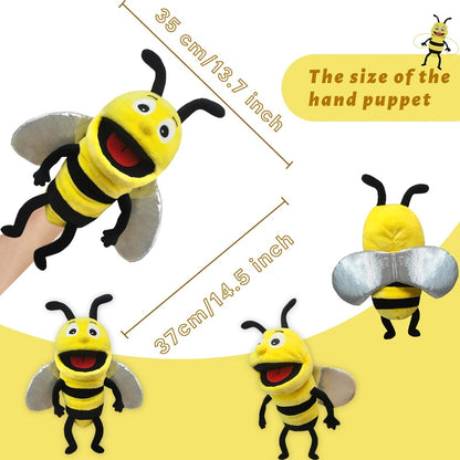 13" Realistic Insect Animal Hand Puppet For Kids, Insect Hand Puppet With Movable Mouth, Soft Stuffed Bee Ladybird Dragonfly Butterfly Ant Caterpillar Puppet Story Toy Puppets Role Play Show Game