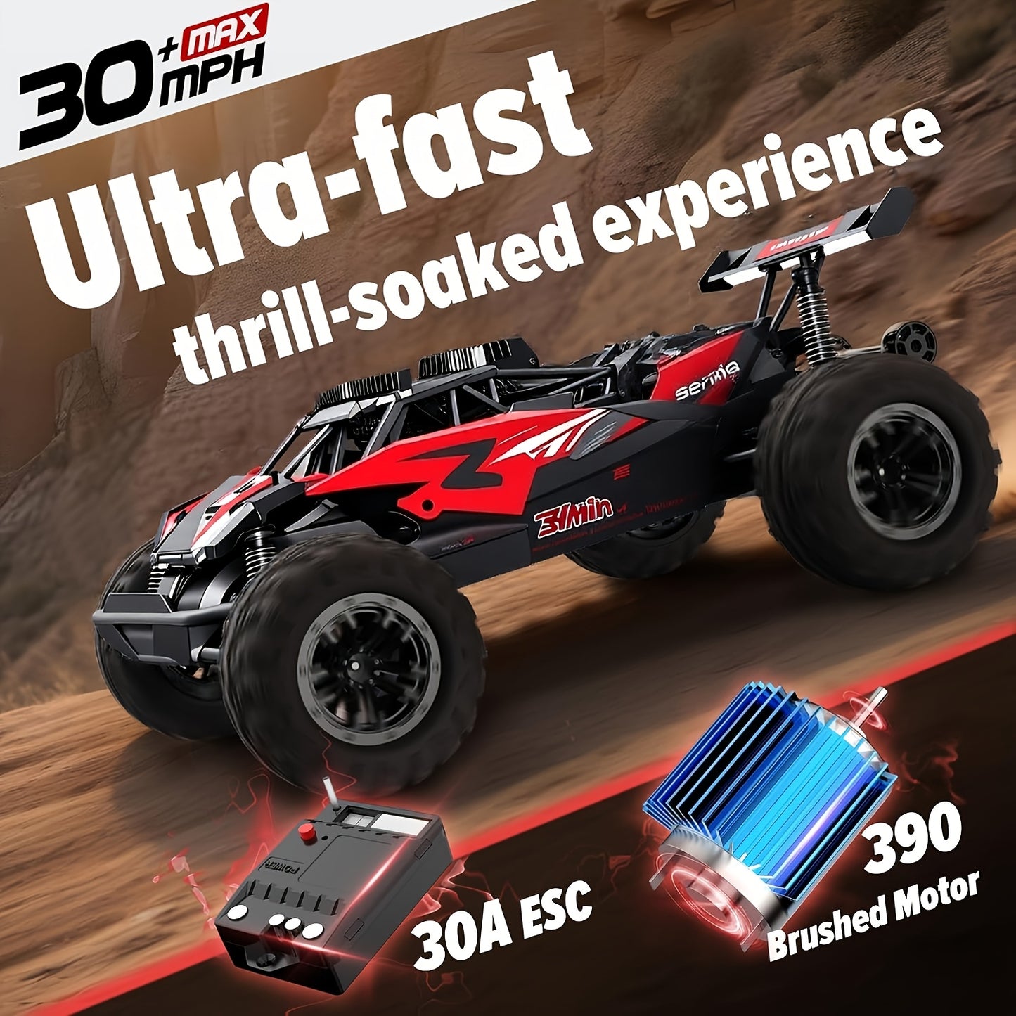 Advanced 2.4GHz RC Monster Truck for & Adults - Alloy- Off-Road RC Car with All-Terrain Tires,, Durable Plastic/Alloy Body, Remote Control -Like Vehicle for &, Ideal Gift