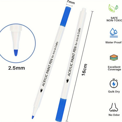 TBC The Best Crafts Acrylic Paint Pen -60 Color Waterproof, Non-toxic, Odorless, Suitable For Paper, Pottery, Stones, Backpacks, Glass, Eggs, Fabrics, Plastics, Handicrafts