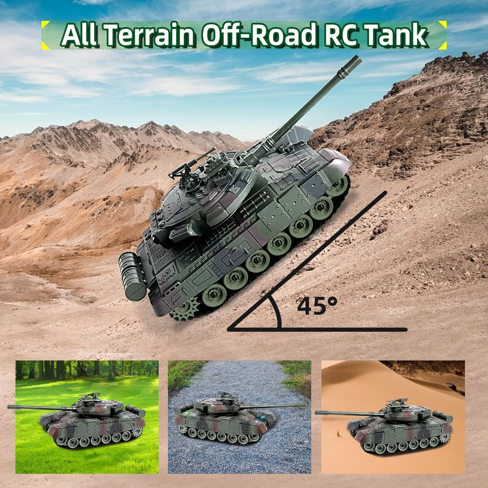 RC Military Tank for Boys Ages 6+ – 2.4GHz All-Terrain Remote Control Armored Tank with Strong Climbing Ability, Military Simulation War Vehicle Toy, Best Birthday Gift for Kids & Teens