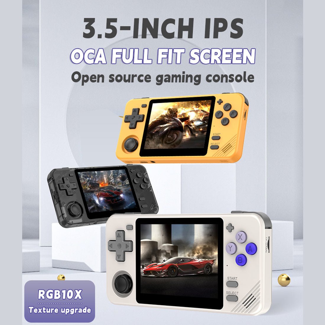 Handheld Game Console Powkiddy RGB10X Retro Gaming 3.5-inch IPS 10000 Games Preloaded