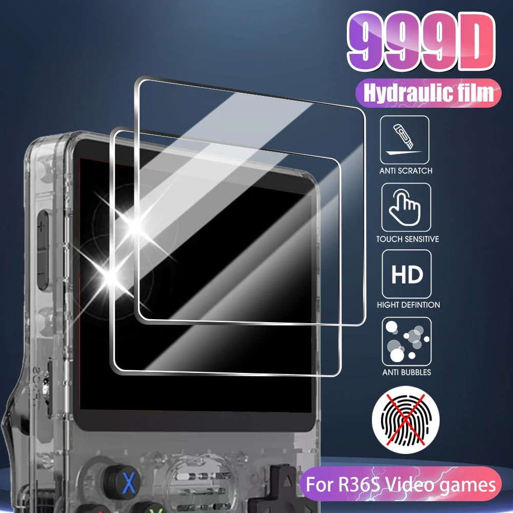 Game Console Screen Protector R36S R35S Tempered Glass 9H + EVA Storage Case Set