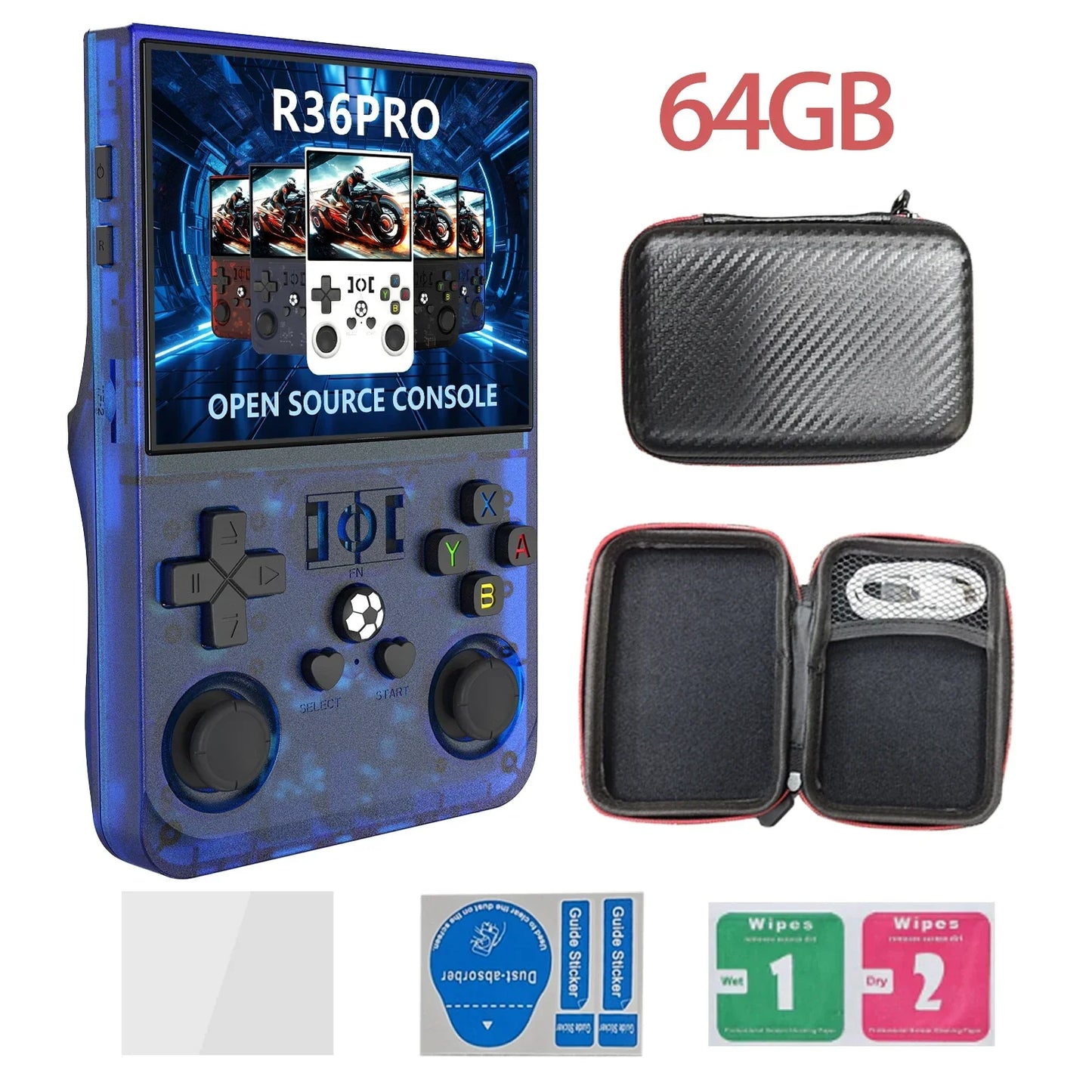 Handheld Game Console R36PRO – Hall Effect Joystick 30+ Emulators 4000mAh