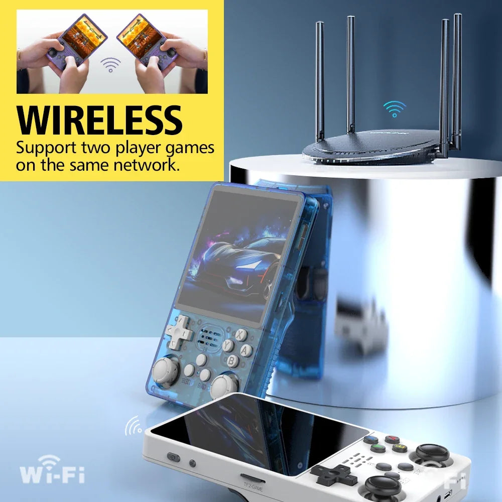 Handheld Game Console R36S Plus – 4" IPS 15000 Preloaded Games Wi-Fi Linux