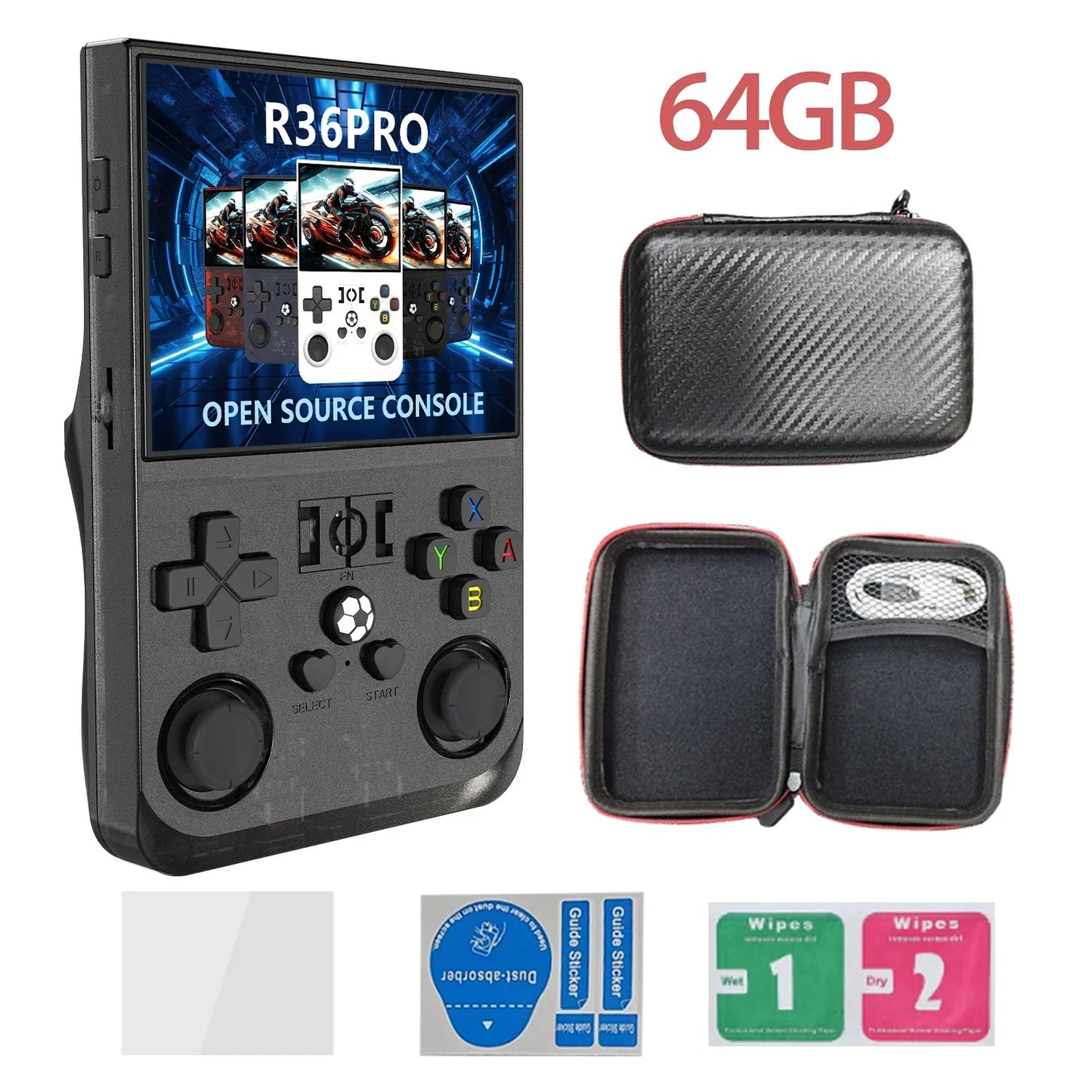 Handheld Game Console R36PRO – Hall Effect Joystick 30+ Emulators 4000mAh
