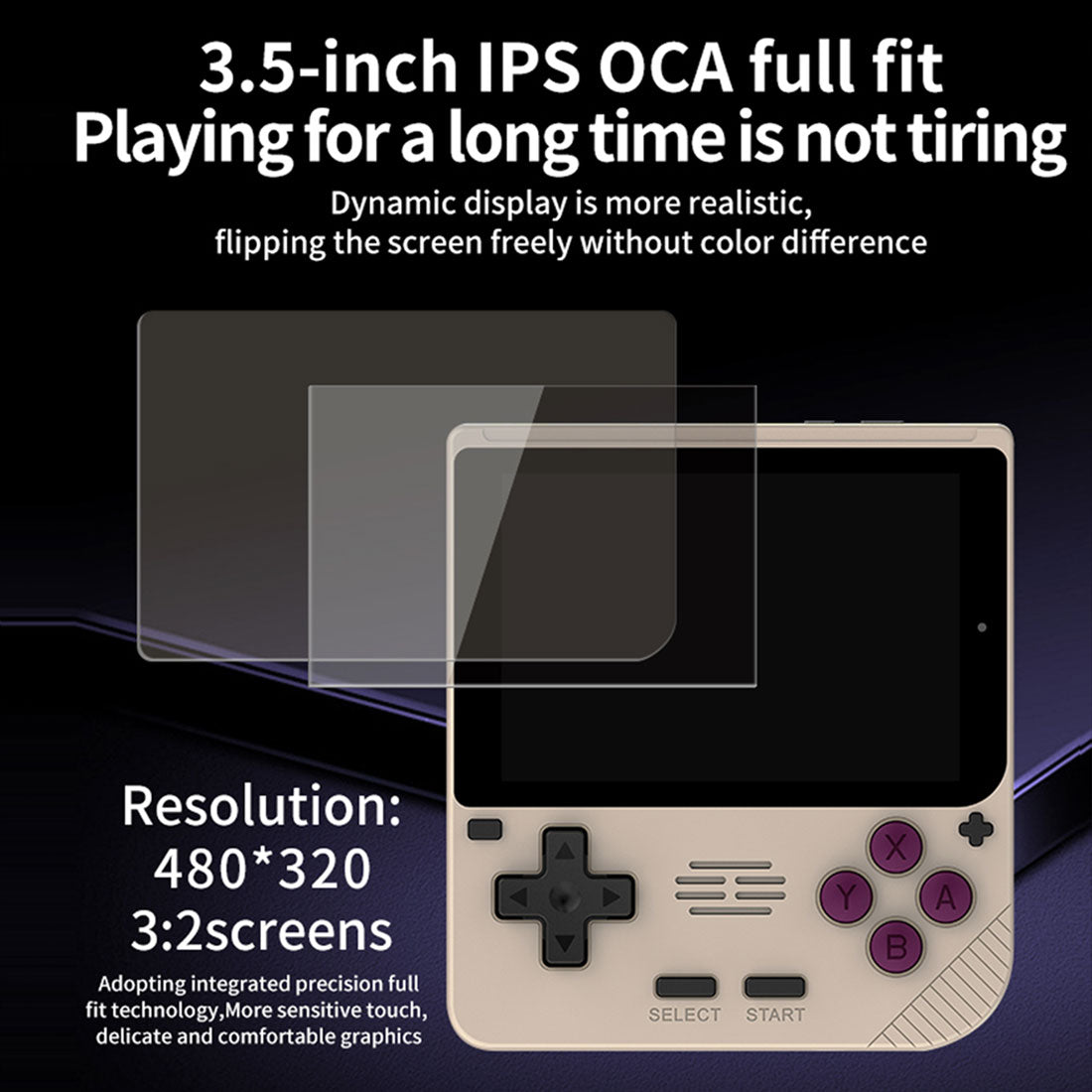 Handheld Game Console Powkiddy V10 – 3.5" IPS Compact Square 8hr Linux 150g