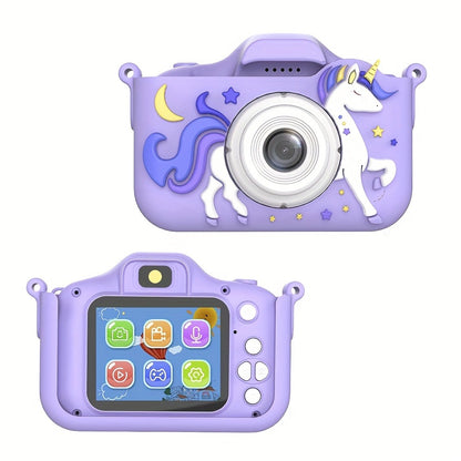Children's Cartoon Camera Toy, 1080P High-definition Video, 6 Photo Modes, 32G Memory, Perfect Gift for 3-12 Year Old Children's Birthdays, Holidays, And Christmas.