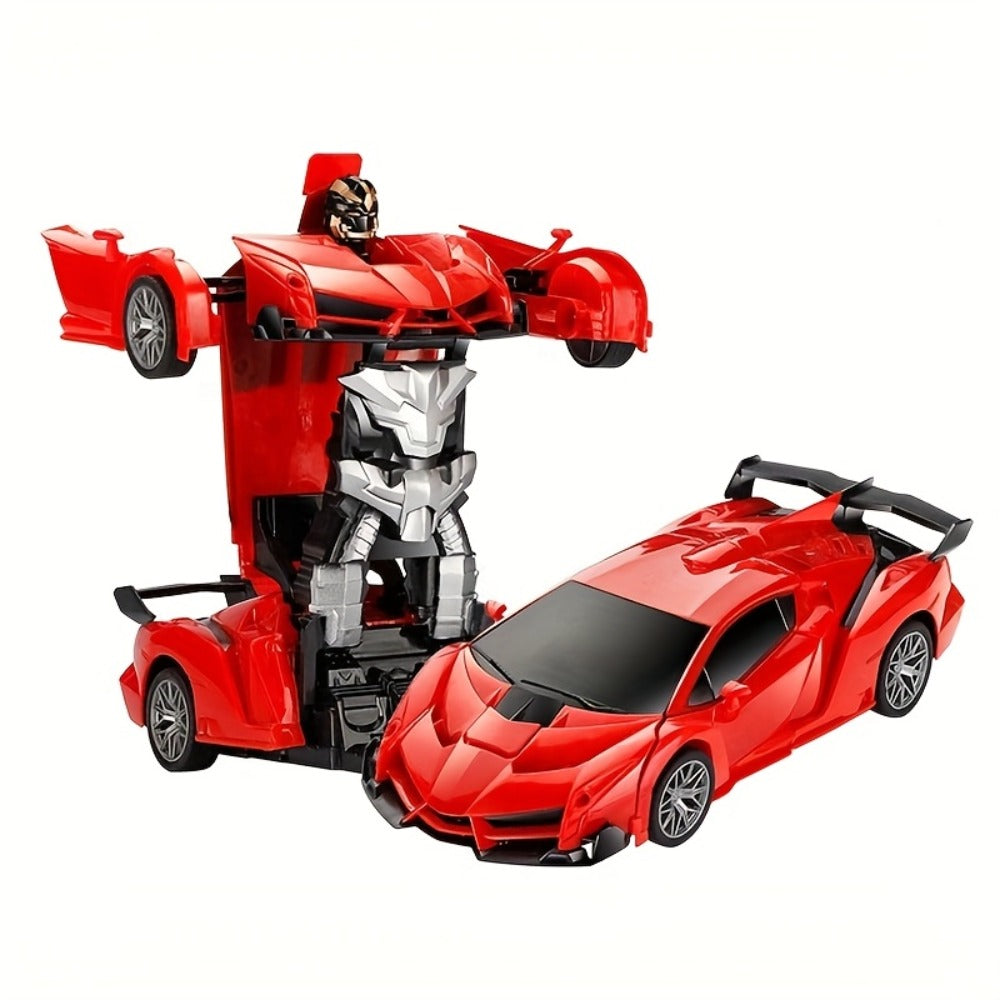 RC Robot Car Toy 1:18 Scale for Kids – One-Button Deformation Remote Control Stunt Car, 360° Rotating Drift, Blue & Red Color Options, Educational Birthday Children's Day Gift for Boys & Girls Ages 3+