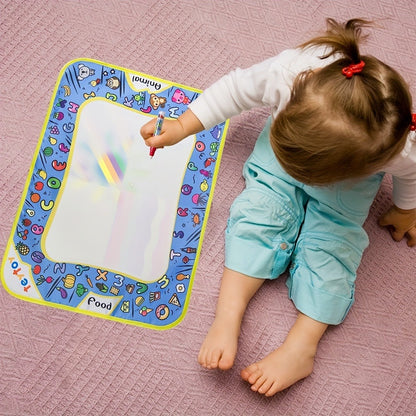 Water Doodle Mat for Toddlers Kids with 2 Water Pens – Reusable Mess-Free Large Drawing Pad Non-Toxic BPA-Free Educational Art Toy Gift for Boys Girls Ages 2-8 Birthday Christmas Easter