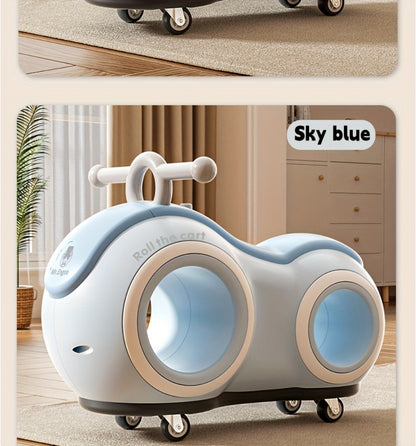 Anti-Tip Baby Walker with Music & Lights – 4-Wheel Toddler Learning Walker, 220 lb Capacity, Widened Stable Base, Indoor Outdoor Ride-On Toy, Birthday Gift for Boys & Girls Ages 1+