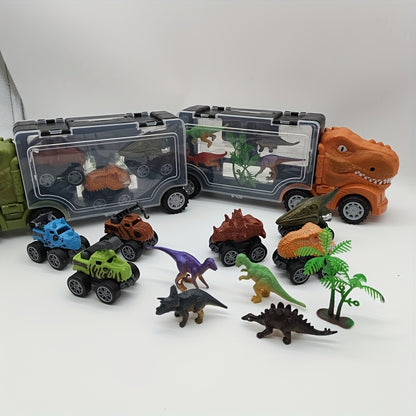 Car Toy Set, Dinosaur Truck Children's Toy Tyrannosaurus Rex Model, Dinosaur Car Combination, Boy Toy Car Gift, Birthday Small Random Dinosaur
