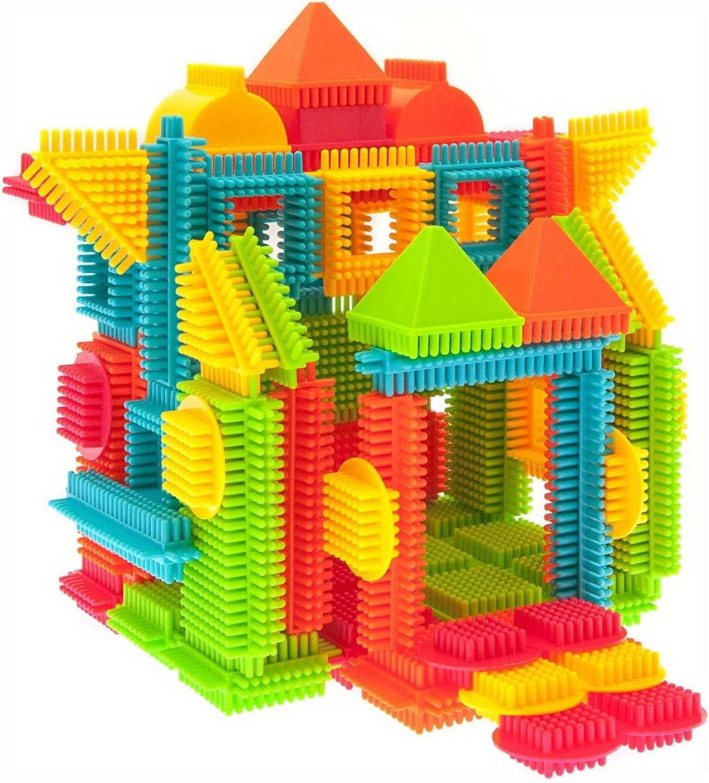Hedgehog Bristle Blocks for Toddlers 150PCS – Soft Interlocking Brush Building Set, Sensory STEM Learning Toy for Kids Ages 2 3 4 5, Creative Open-Ended Educational Gift for Boys & Girls, Birthday Christmas Holiday