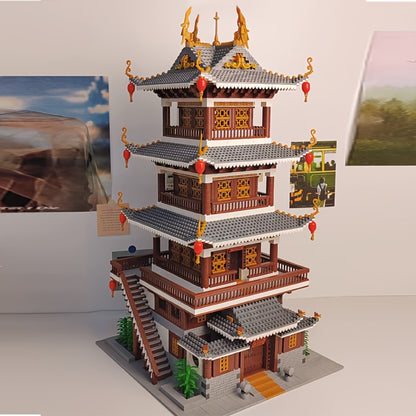 Ancient Chinese Palace Building Blocks Set 6134 Pcs – Heavenly Fairy Mirror Architecture Mini Brick Model, Expert-Level Display Kit for Adults, Home Decor Christmas New Year Gift
