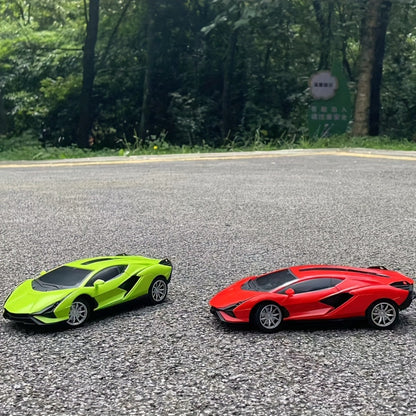 1:24 High-Speed Drift RC Car with LED Lights – 4-Channel Simulation Model Remote Control Car Toy, Green Blue Black Red Black Color Options, Birthday Christmas Halloween Gift for Boys & Girls