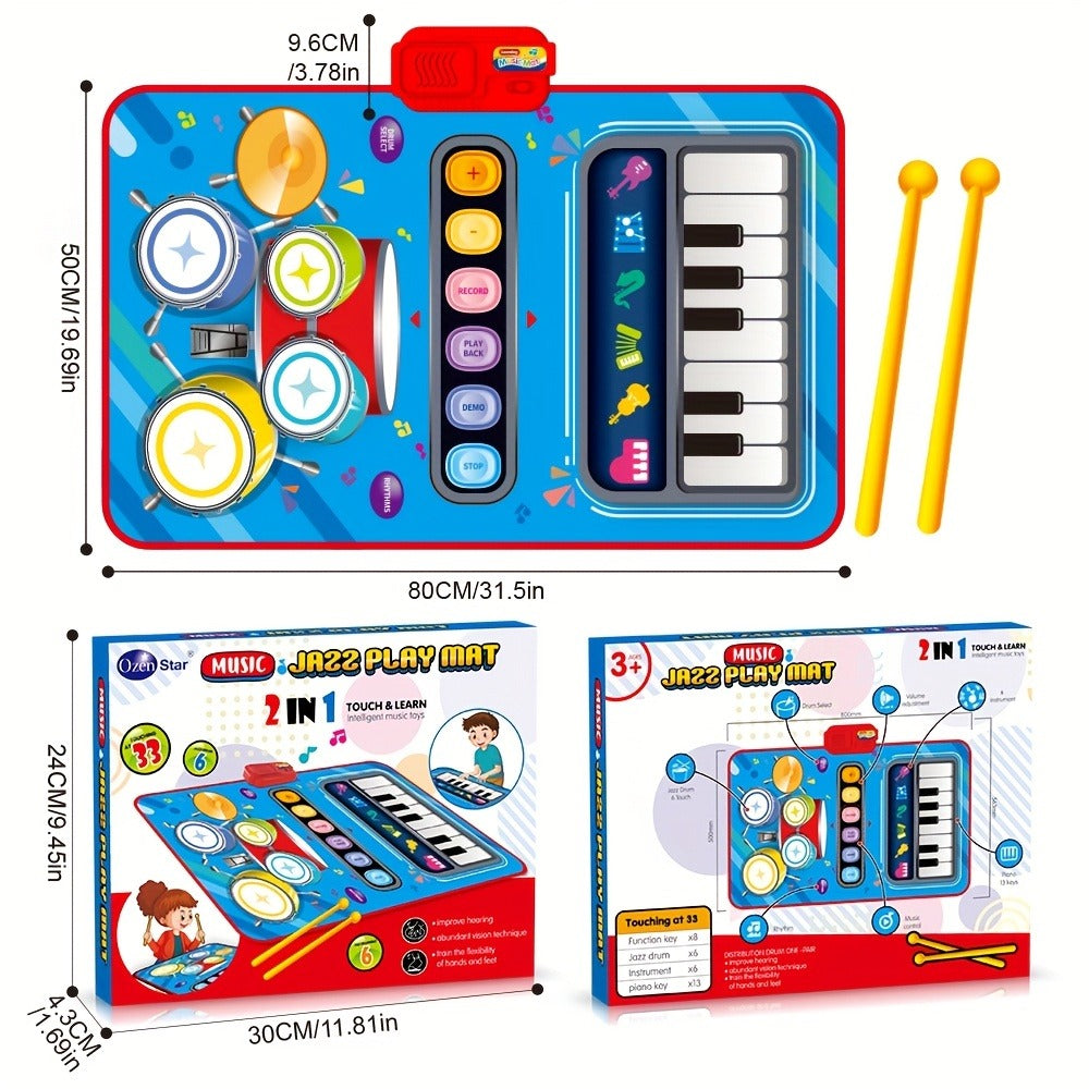 Multifunctional Electronic Drum Music Mat for Kids, Designed for Skill Development And Family Bonding