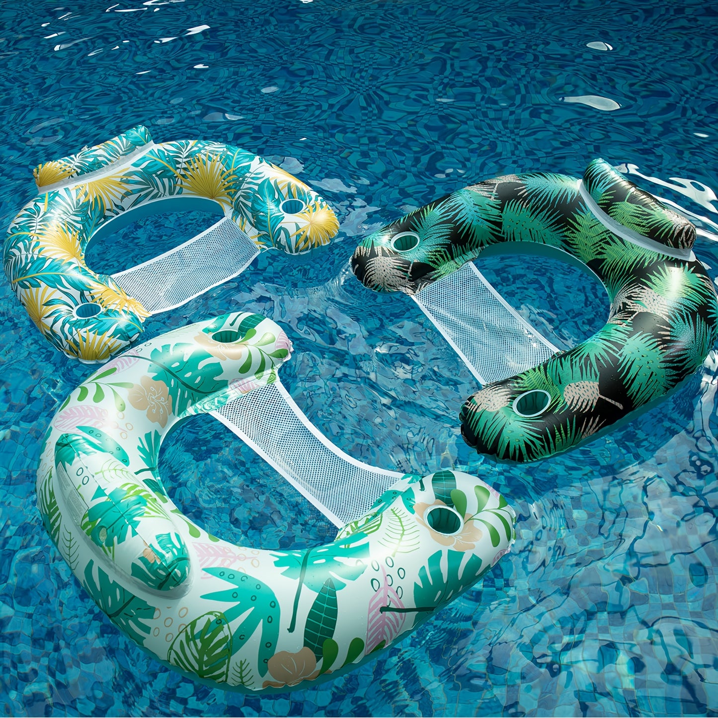 Inflatable Pool Noodle Chair, 3 Packs Stripes Design Pool Floats Noodle Sling Floatie, Swimming Party Floating Chair for Adult Party Summer Water Fun, Pool Deals