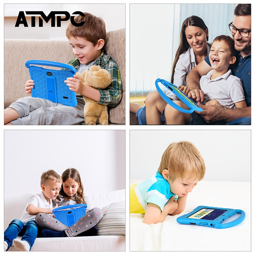 ATMPC 7 Inch Kids Handheld Tablet PC, Android 11 Tablet, 3GB RAM+32GB ROM, WIFI,DualCameras, Parental Controls App, Educational Games, Children's Mini Game, LearningMachine, Learning Tablet, New Year's Gift, Children's Enlightenment Tools