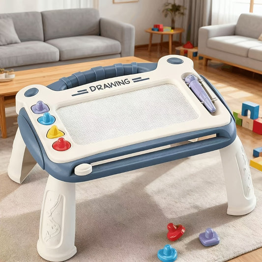 [Birthday Easter Gift] Drawing Board Toy, Learning Toy, Perfect Birthday Gift for Boys And Girls, Easter/ Day Gift (4 Stamps 1 Brush 4 Stands, Green Drawing Board (No Stand))