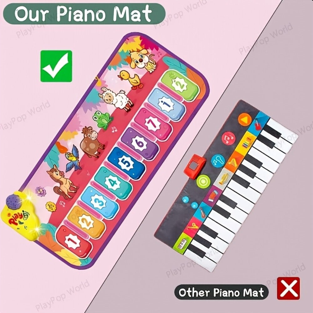 Children's Electronic Toy Farm Animal Piano Mat, Kids' Musical Carpet Play Mat, Children's Sensory Educational Learning Dance Keyboard Touch Blanket, Easter, Christmas, Birthday Gift, Suitable for 0+ Girls and Boys | Indoor/Outdoor Toy