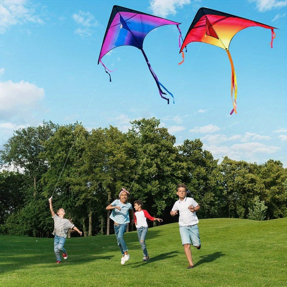 Delta Kite 3 Pack for Kids & Adults – Large Gradient Easy-to-Fly Kites with 262.5 Ft String, 58-Inch Wingspan, Stable in Light Wind, Outdoor Beach & Park Gift for Boys and Girls