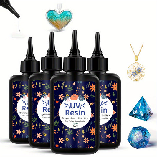 200g/ 300g/ 400g/ 500g -UV Resin, UV Curing, Fast-curing and High-viscosity UV Epoxy Resin, Used in Jewelry Making, Handicrafts, Casting