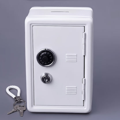 1pc Secure Metal Coin Bank Safe, Save Money Box Cash Storage Box with Key And Combination Lock, Small Money Bank with Removable Drawer, Home/office with Ideal for Back to School, Halloween, Christmas, New Year Gifts