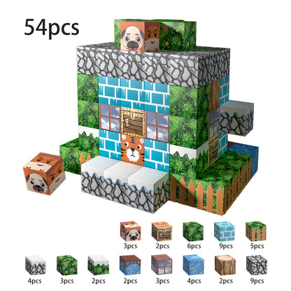 [Halloween Christmas Gifts] Magnetic Blocks - 108/102/100/64/54/48Pcs Magnetic STEM Sensory Toys For Birthday Gifts For 3 4 5 6 7 8 9 10 Year Old Boys And Girls Halloween Christmas Gifts Random Color