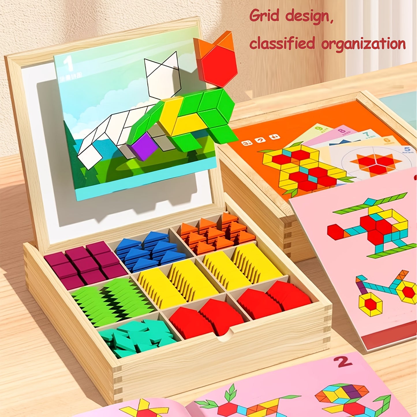280/220/180/128pcs Creative Magnetic Wooden Puzzle, Jigsaw Puzzle Board Toy, Develops Logical Thinking, Magnetic Building Blocks, Children's Toy, Educational Toy, Geometric Shape Recognition Learning, Toy for Kids Ages 3, 4, 5, 6, 7, 8, Easter Gift
