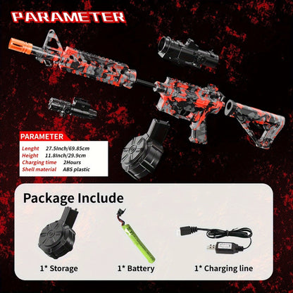 Large Drum Magazine Automatic Dual Mode Foam Blaster – Full Auto & Semi-Auto Outdoor Team Battle Toy Gun for Kids Boys Ages 8+, Christmas Birthday Gift Red