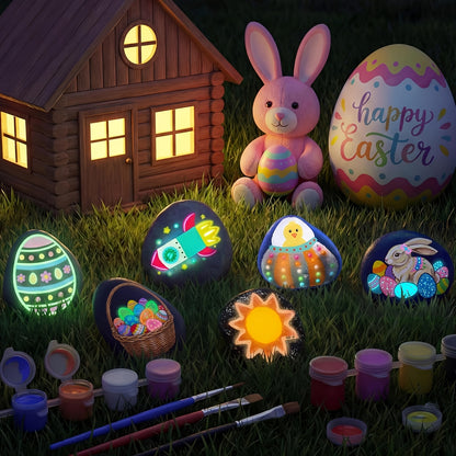[Easter Birthday Gifts] Glow In The Dark Rock Painting Kit Toy For Kids, Craft Toys For Children, Arts And Crafts For Kids Ages 6+, Art Supplies Kids Toy, Creative Crafts Paint Kits, Cool Arts Crafts Toy For Boys And Girls, Perfect Easter Birthday Gifts