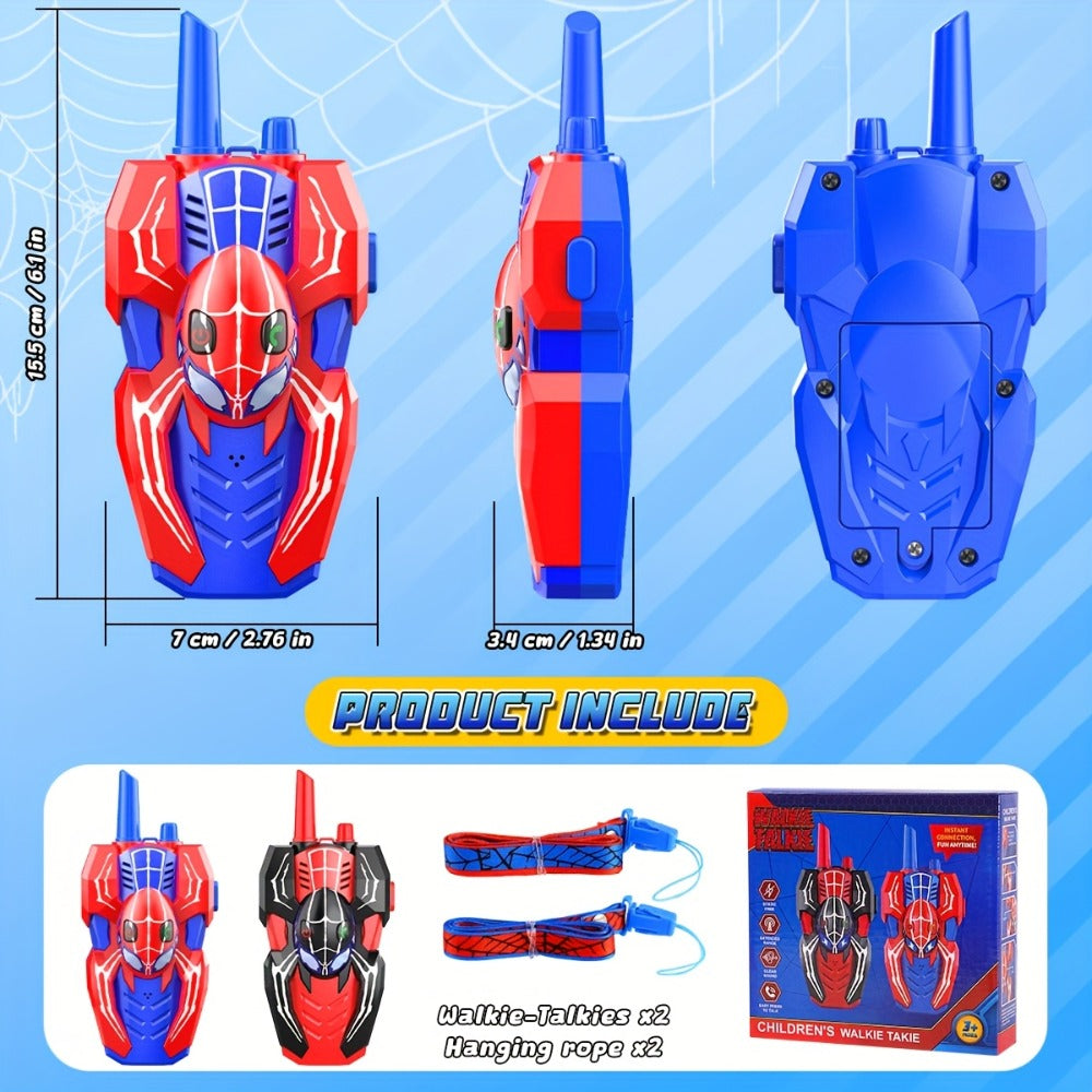 Spider Walkie Talkies for Kids, Walkie Talkies Toys for Boys Girls Year Old, Camping Gear Outdoor Hiking Newsletter, Long Distance Wireless Telephone Receiver for 3-5 4-8 Year Old Kid