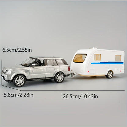 RMZCity 1:36 Scale Zinc Alloy Pull Back Car with Horse Trailer & Horse Vehicle – Openable Doors Diecast Toy Set for Kids & Adults, Birthday Christmas Gift (4 Models)