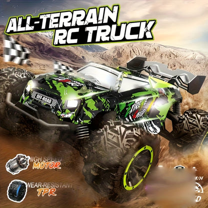 [Remote Control Car] Four Wheel Fully Proportional Drift Remote Control Car, Driving High-Speed Cars, Large Green Off-Road Climbing Remote Control Car, Remote Control Intelligent Boy Toy Tank Car, Boy Toy Birthday Gift. Suitable For Children Aged 3+ Or Ab